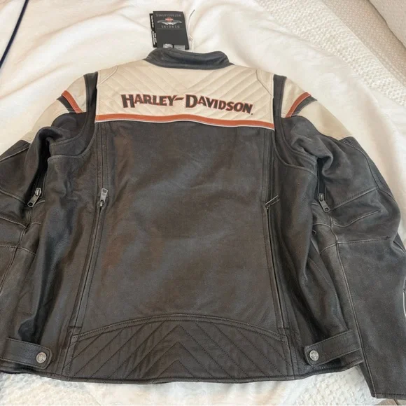 Harley-Davidson Black and Tan Leather Brand new riding jacket - Picture 2 of 5